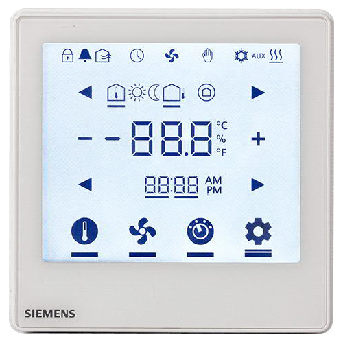 西門子 LCD顯示 全觸控 室內溫控 Siemens Flush Mount Touch screen room thermostat RDF800